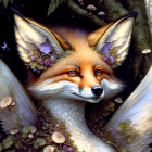 Fantastical Fox with Butterfly Wings in Forest Setting