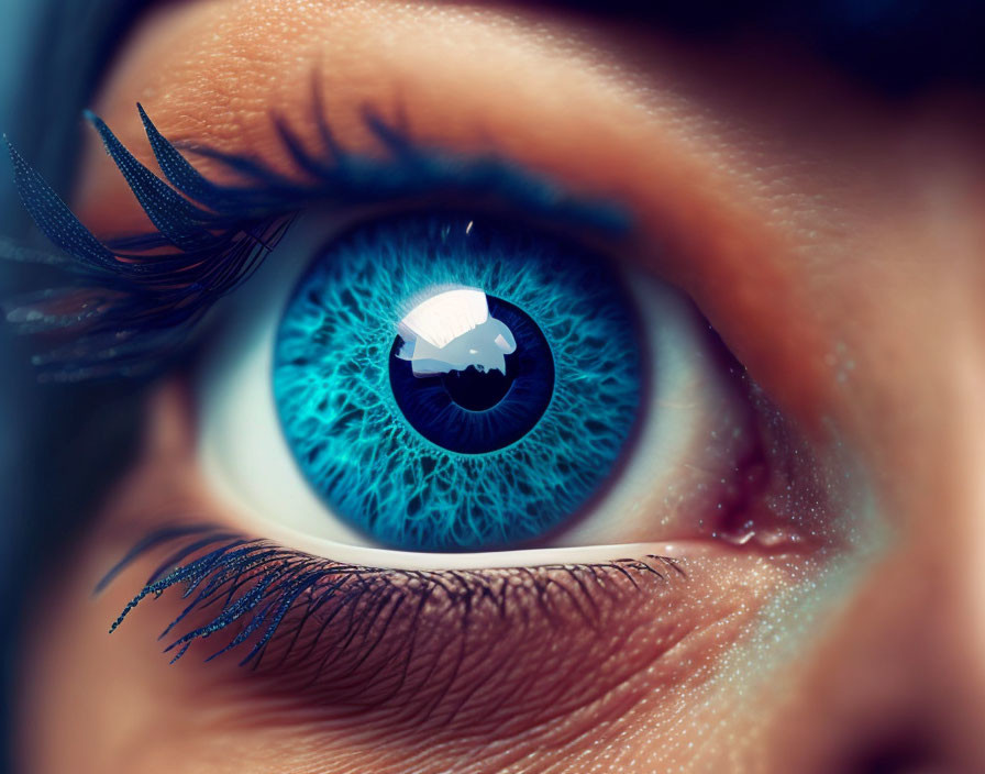 Detailed Close-Up of Vibrant Blue Human Eye