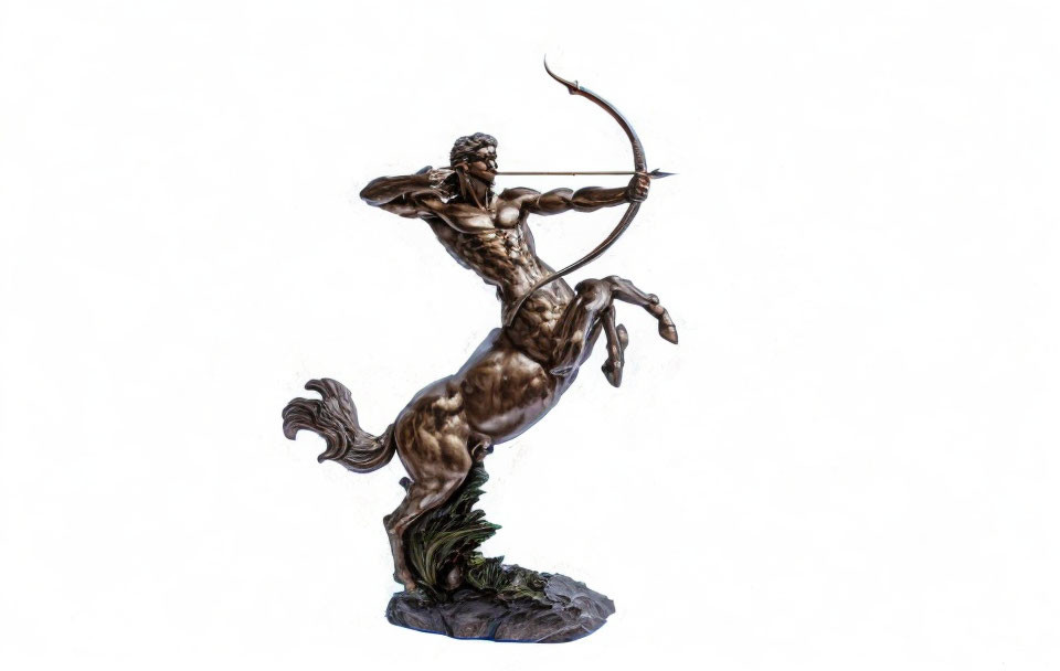 Muscular Centaur Bronze Statue with Bow and Arrow