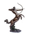 Muscular Centaur Bronze Statue with Bow and Arrow