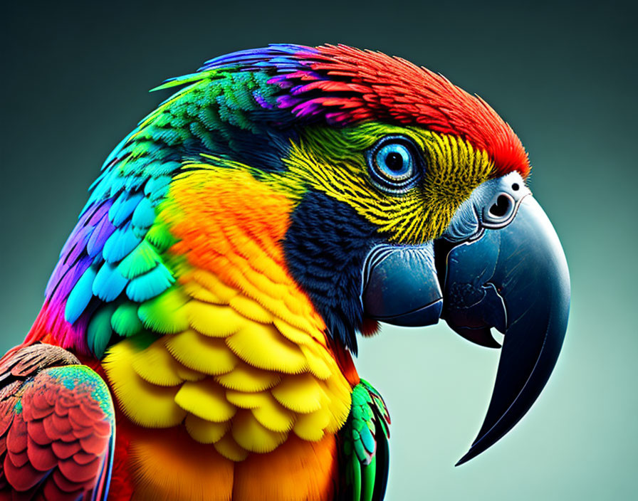 Colorful Parrot Close-Up with Vibrant Feathers