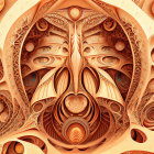 Intricate Orange Abstract Fractal Art Patterns