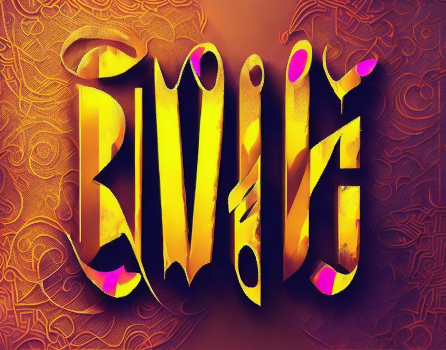 Colorful digital graffiti-style artwork with bold "LIFE" letters in yellow and pink on textured orange