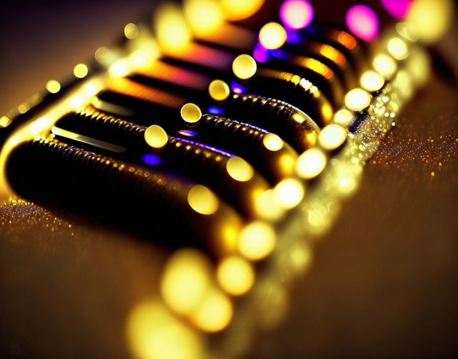 Colorful Bokeh Lights Background on Chromatic Harmonica