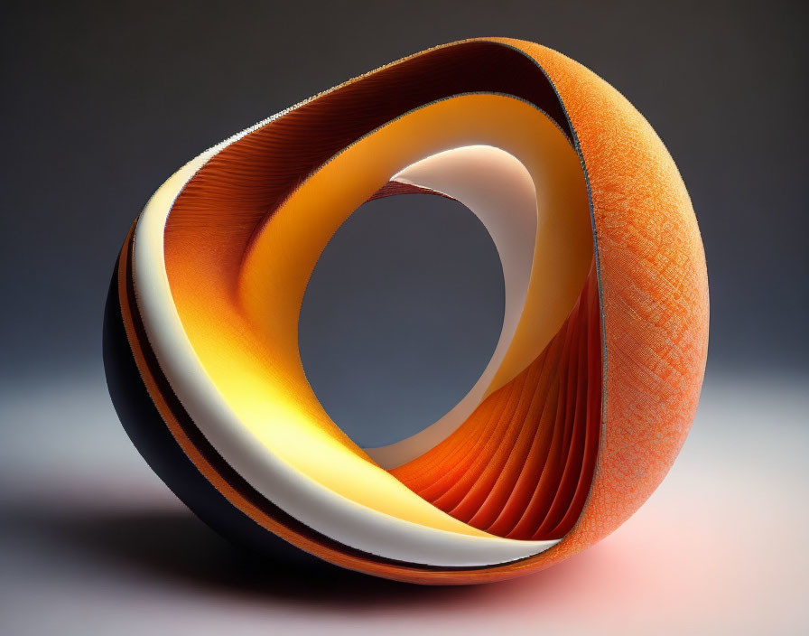 Colorful 3D Möbius Strip Shape on Gradient Background