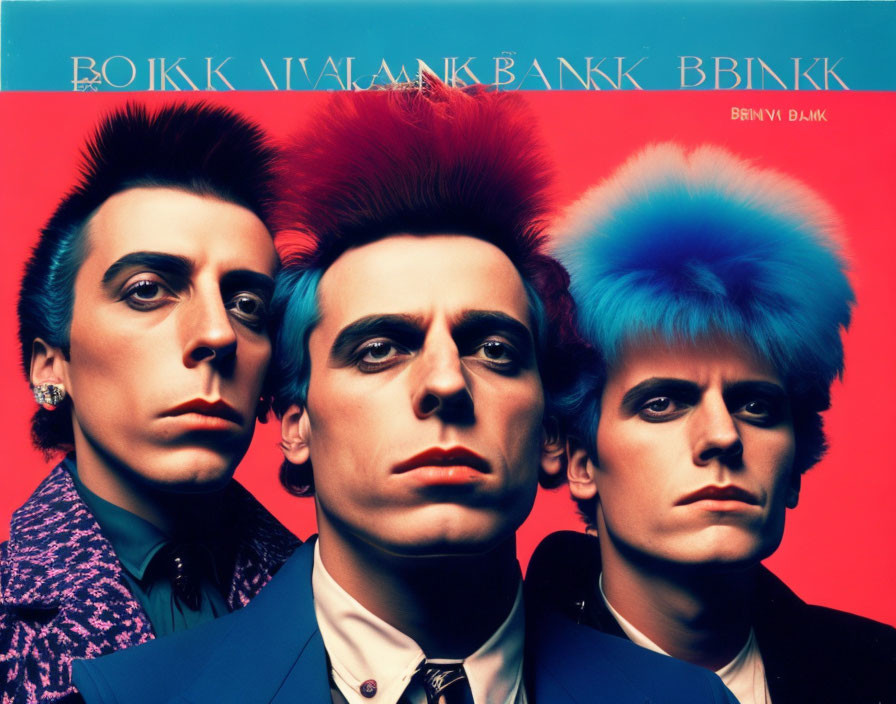 Vividly Colored Punk Hairstyles on Three Individuals