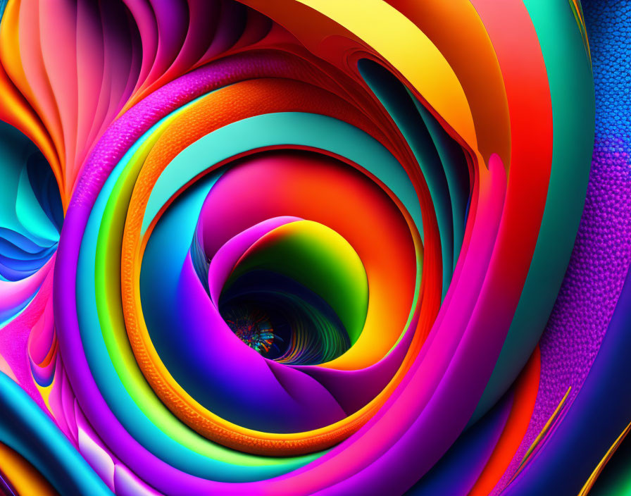 Colorful Abstract Spiral Art with Rainbow Hues