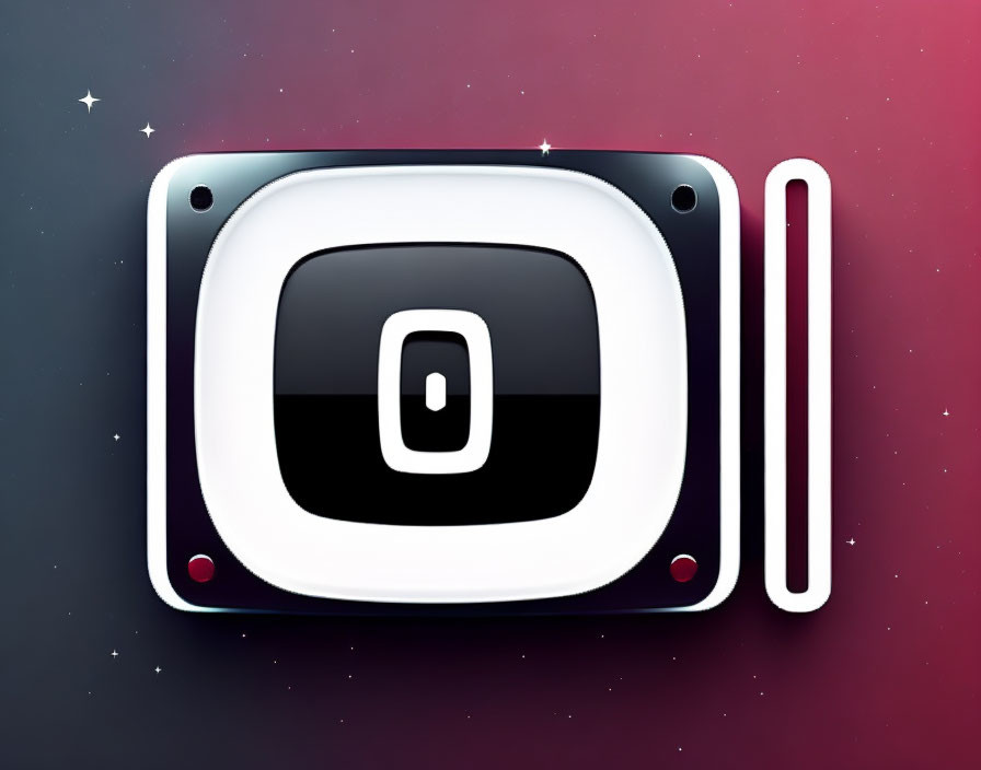 Modern Camera Icon with Lens and Screws on Gradient Background