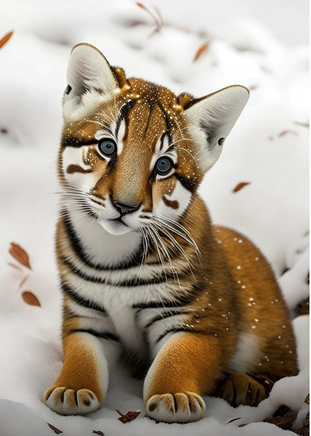 Hybrid Animal Image: Tiger Cub Body with Cat Features