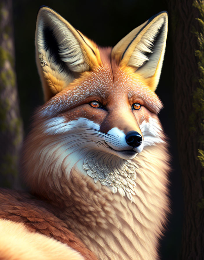 Masterpiece, humanoid fox fine detailed face fluff