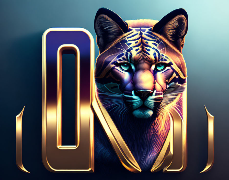 Stylized tiger face integrated with letter "O" on dark gradient background