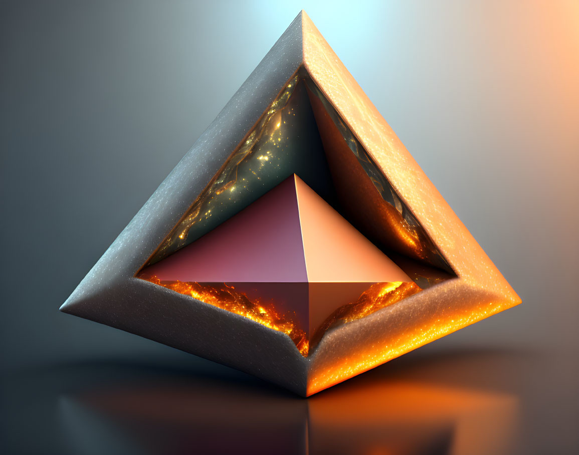 Penrose Triangle with Cosmic Texture on Gradient Background