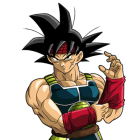 Spiky black hair Goku in orange and blue outfit