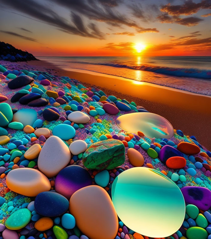 Beautiful colorful rocks on a beach!!!