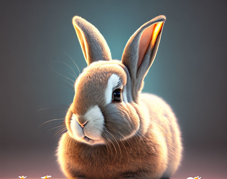 Stylized digital illustration of a gentle rabbit with expressive eyes