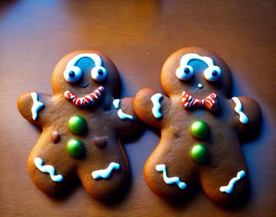 Colorful Icing Gingerbread Cookies with Candy Decorations