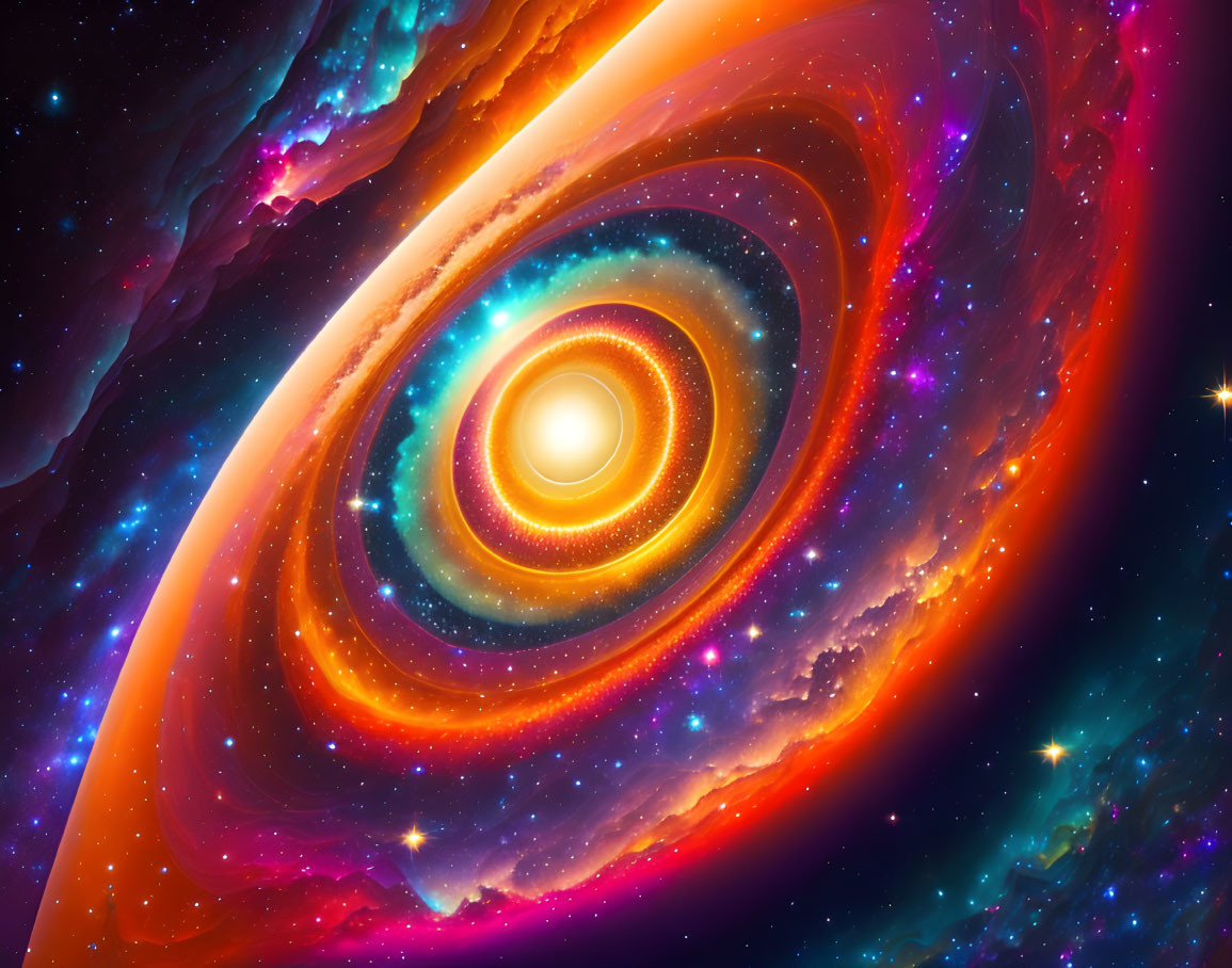 Colorful Swirling Galaxy with Bright Hues