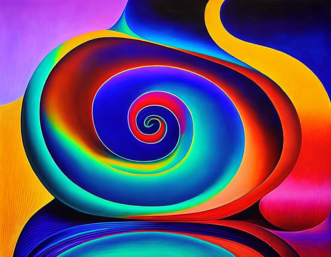 Colorful Swirling Pattern in Psychedelic Digital Art