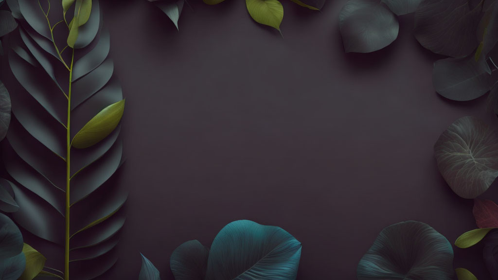 Dark and Moody Botanical Background with Blank Space