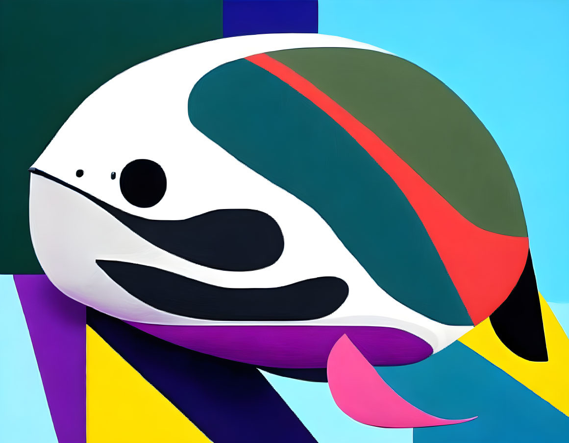 Colorful Stylized Orca Art with Abstract Background