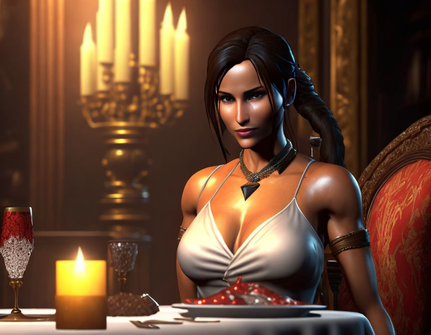 Dinner with Lara Croft
