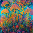 Colorful Coral Reefs and Patterned Fish in Vibrant Underwater Scene