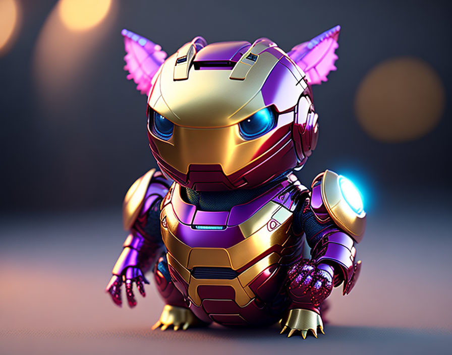 Stylized figure with Iron Man elements and cartoonish features