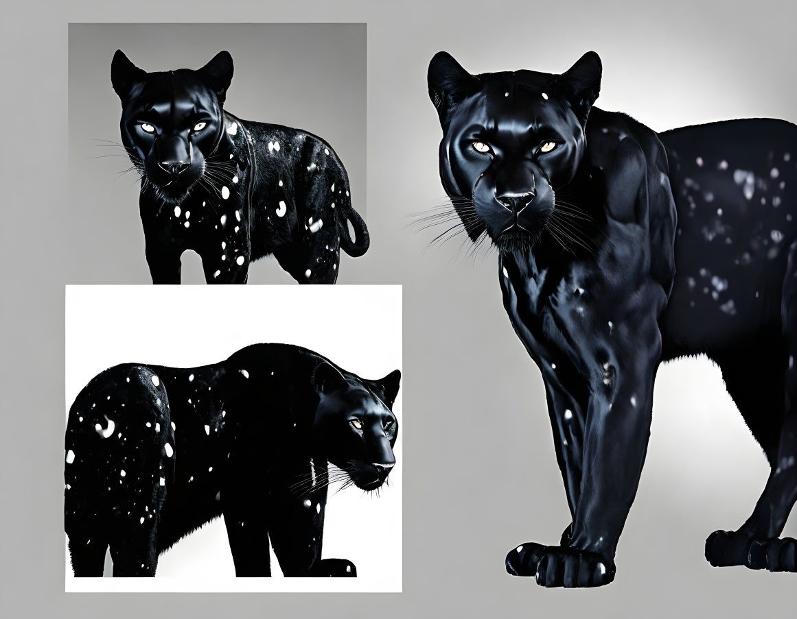 Black Panther Artistic Renditions with Cosmic Spots