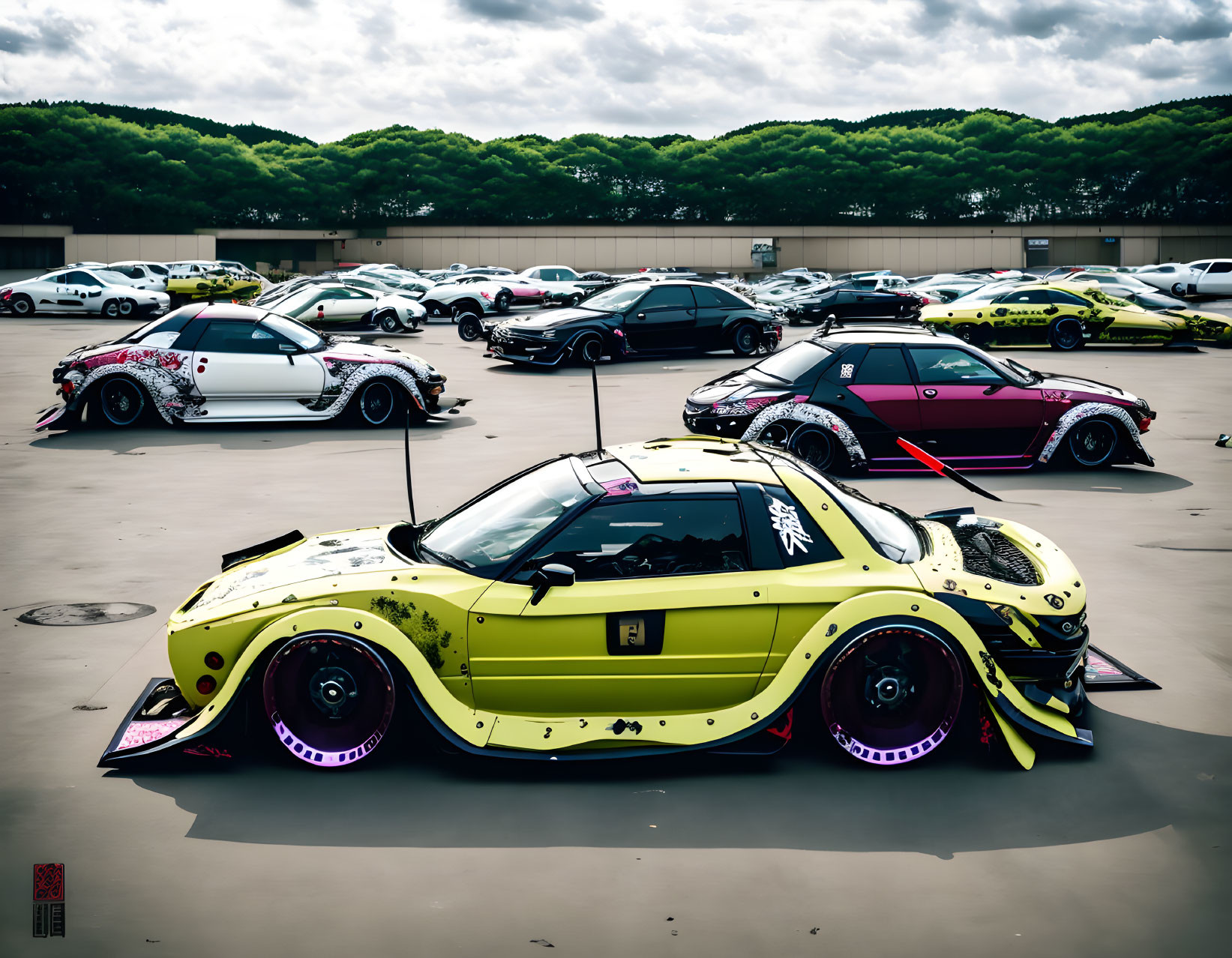 Colorful Modified Cars Meet Featuring Vibrant Liveries