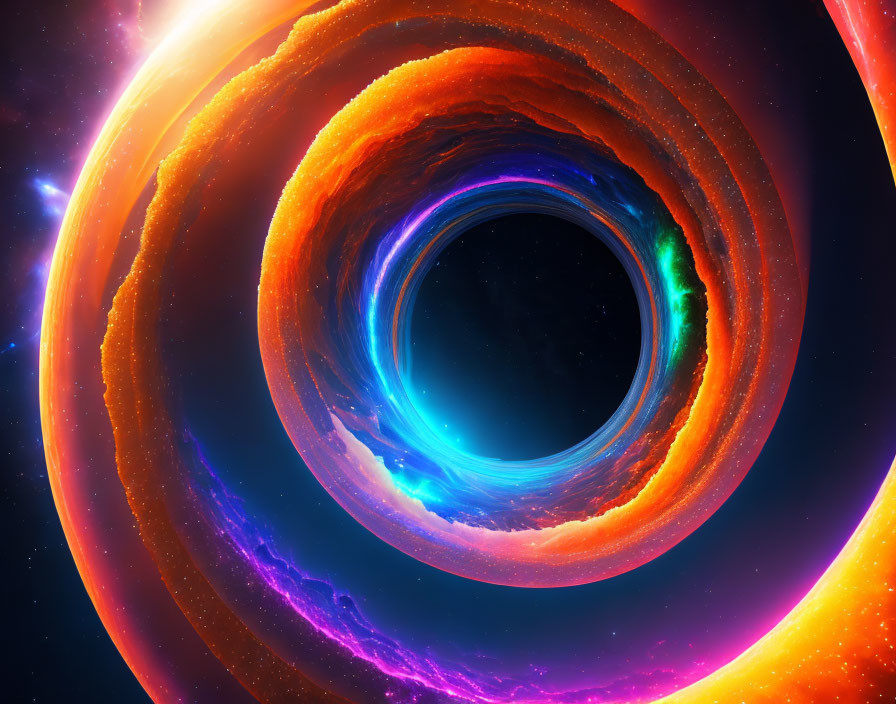 Digital Art: Black Hole with Luminous Accretion Disks