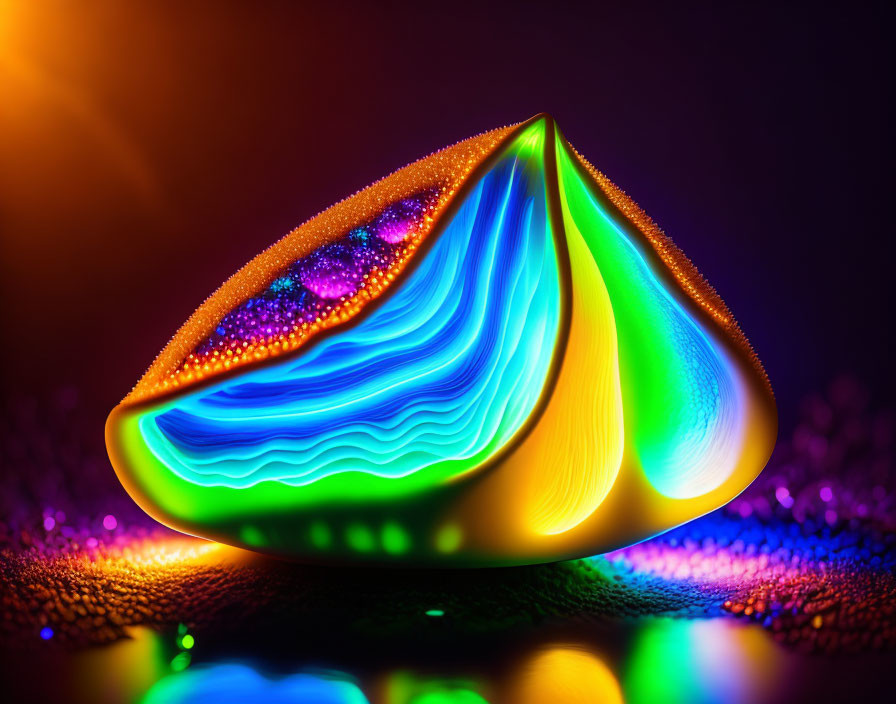 Vibrant Abstract Object Resembling Sliced Fruit