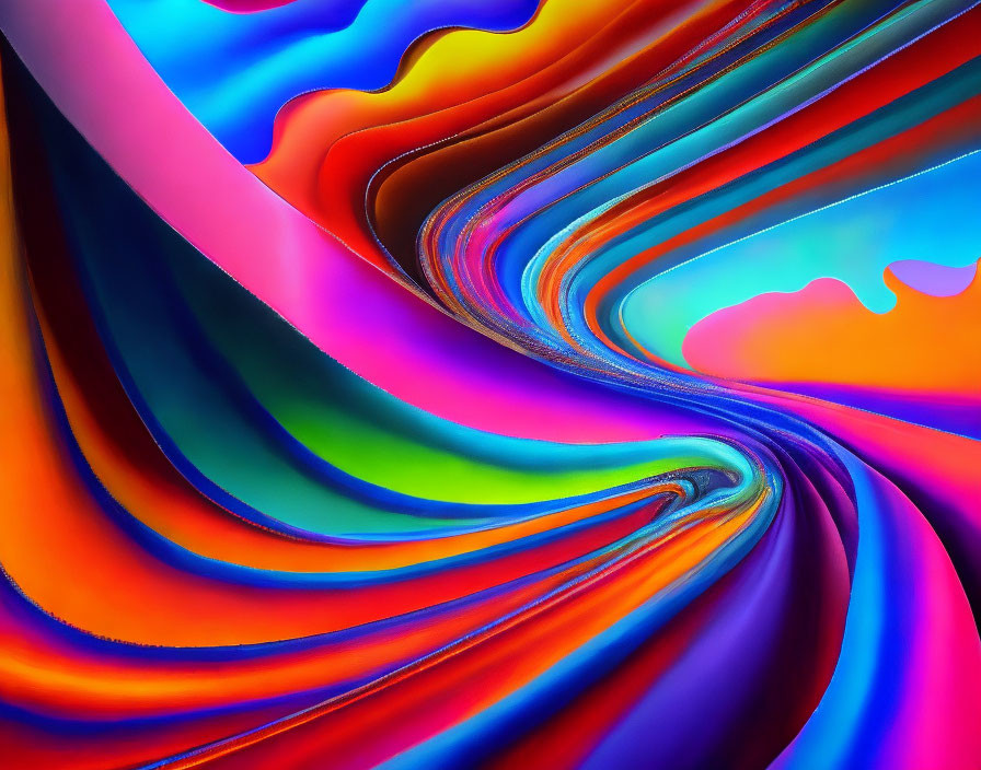 Colorful Abstract Swirls in Blue, Purple, Red, Orange, and Yellow