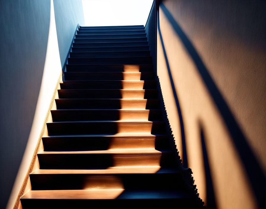 Contrasting Light and Shadows on Geometric Staircase