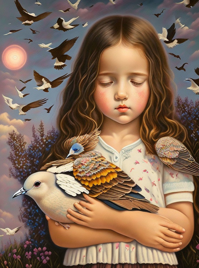 Girl with Birds