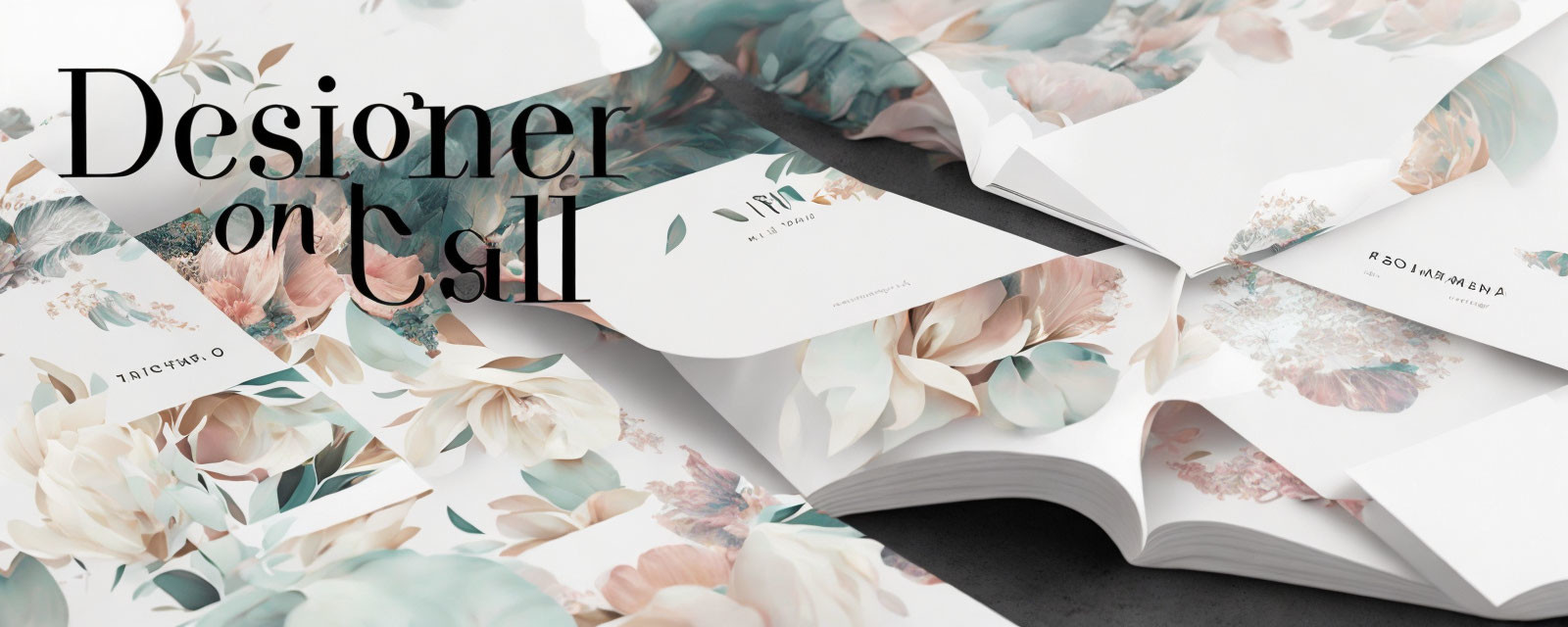 Floral Designs and Stylish Typography on Printed Materials