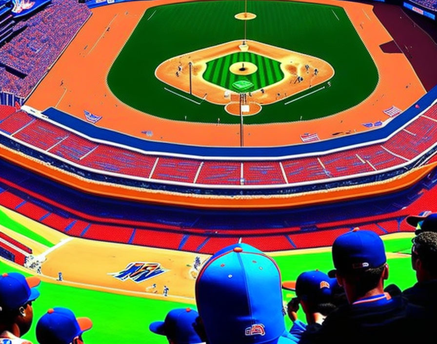 Crowded Baseball Stadium View from Spectator Seats