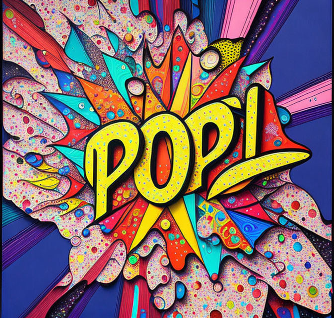 Vibrant Comic Book Explosion with "POP!" Word in Center