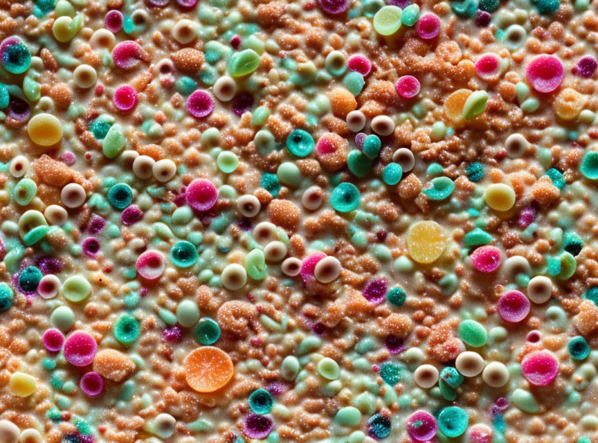 Vibrant Bacteria Colonies on Agar Plate Displaying Diverse Shapes