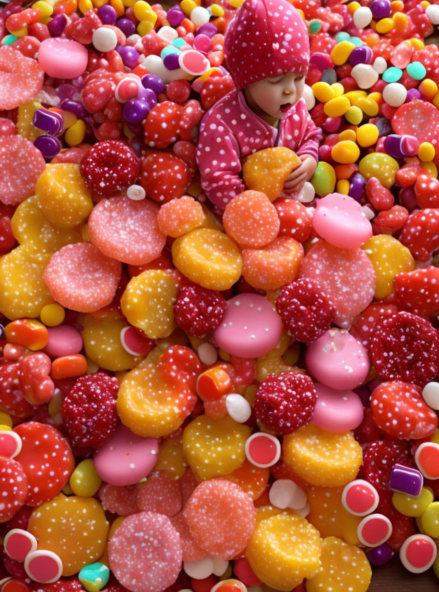 baby eating candy