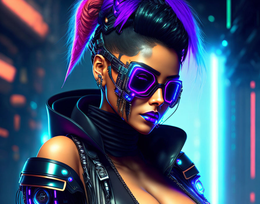 beautiful cyberpunk woman