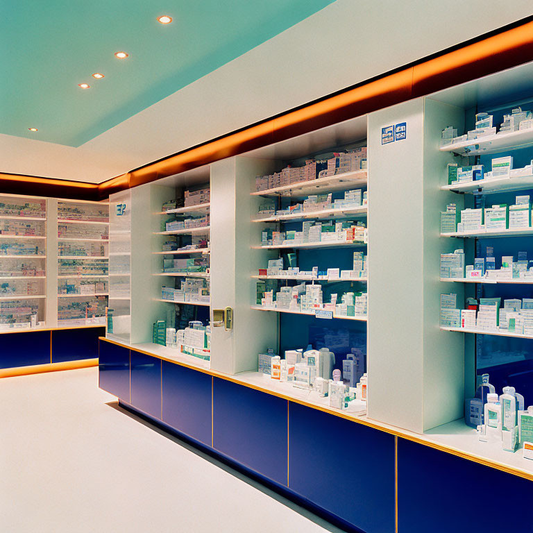 Neatly Organized Modern Pharmacy Interior Design