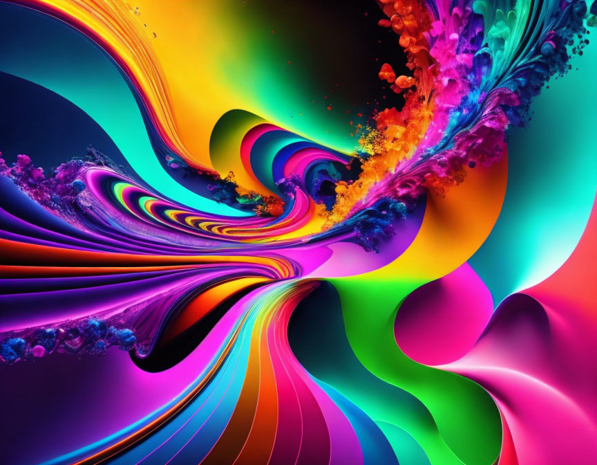 Colorful Abstract Art: Swirling Vivid Patterns