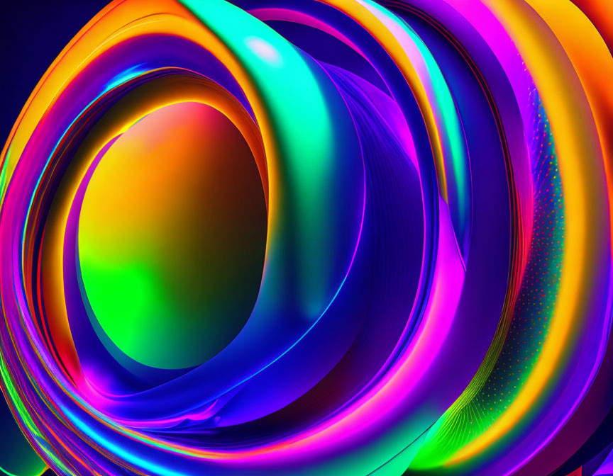 Colorful abstract art: concentric neon loops with gradient transition