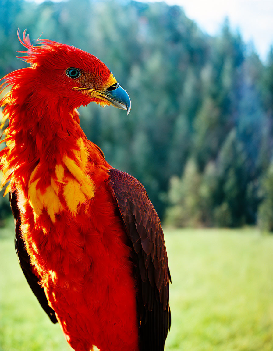 Colorful Parrot with Sharp Beak in Nature Scene