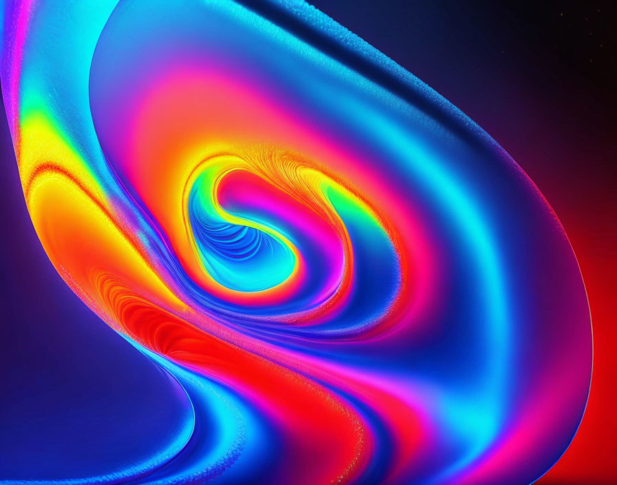 Colorful Abstract Digital Art with Blue, Orange, and Purple Swirls