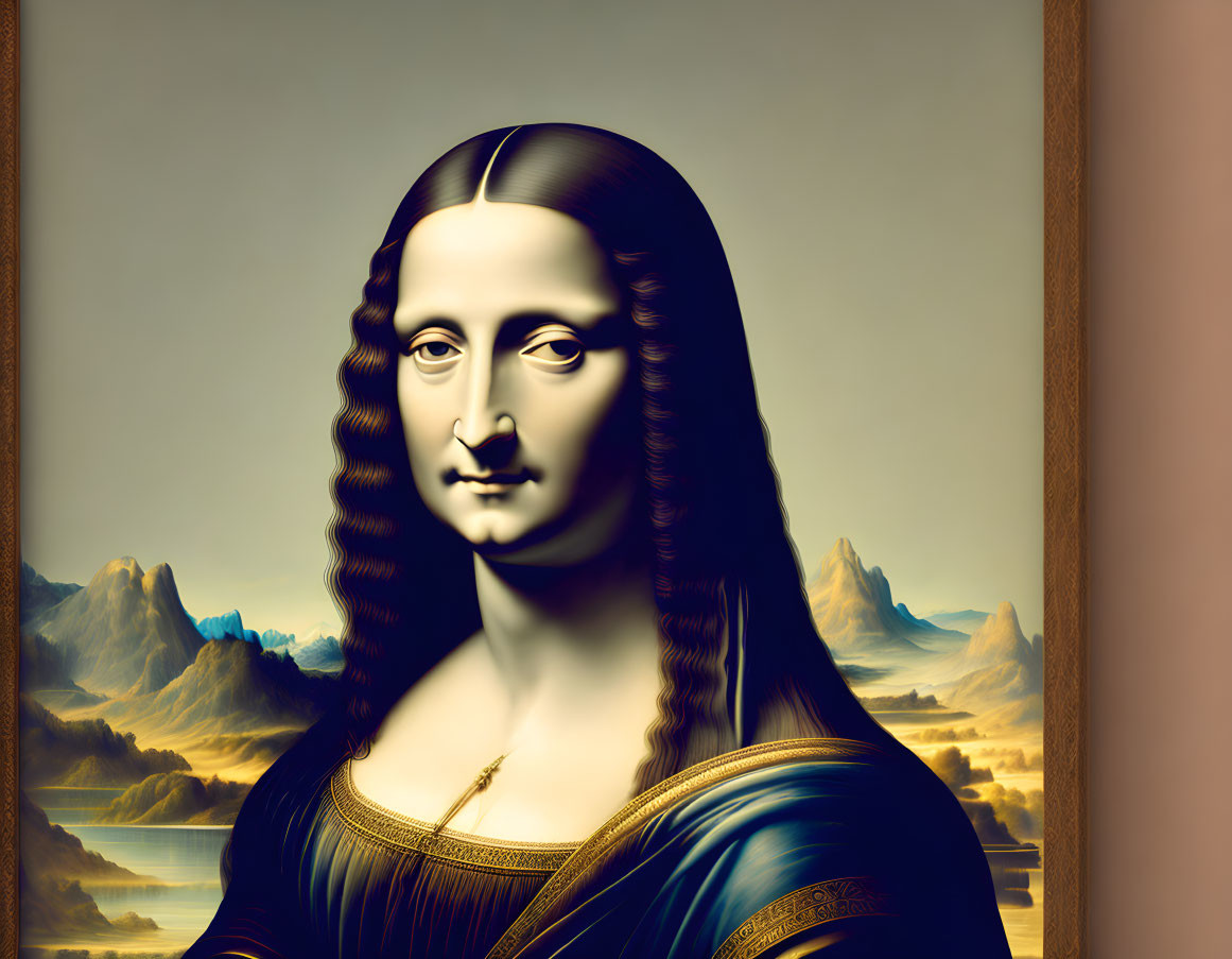 Exaggerated features in surreal Mona Lisa rendition