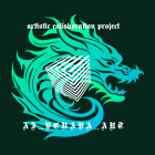 Turquoise Dragon 3D Illustration with Swirling Patterns and Mirrored Text