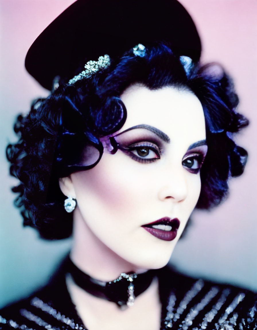 Person with Dramatic Makeup in Vintage Theatrical Attire