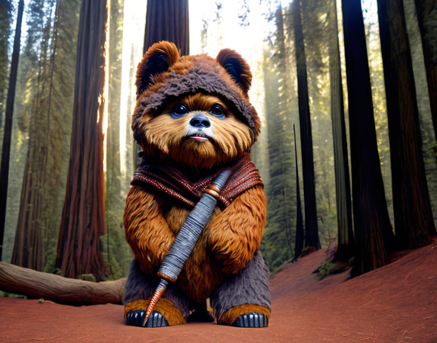 Ewok defending Redwoods on Endor