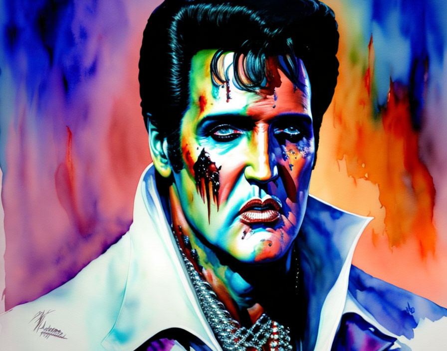 Vibrant portrait of a man in popular culture colors